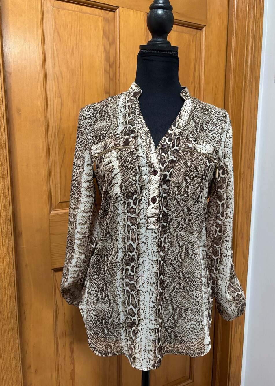 Roly Poly snake skin print top - Small